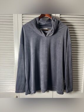 Midnight by Carole Hochman women’s Gray cowl neck  Pullover Sweater 1X